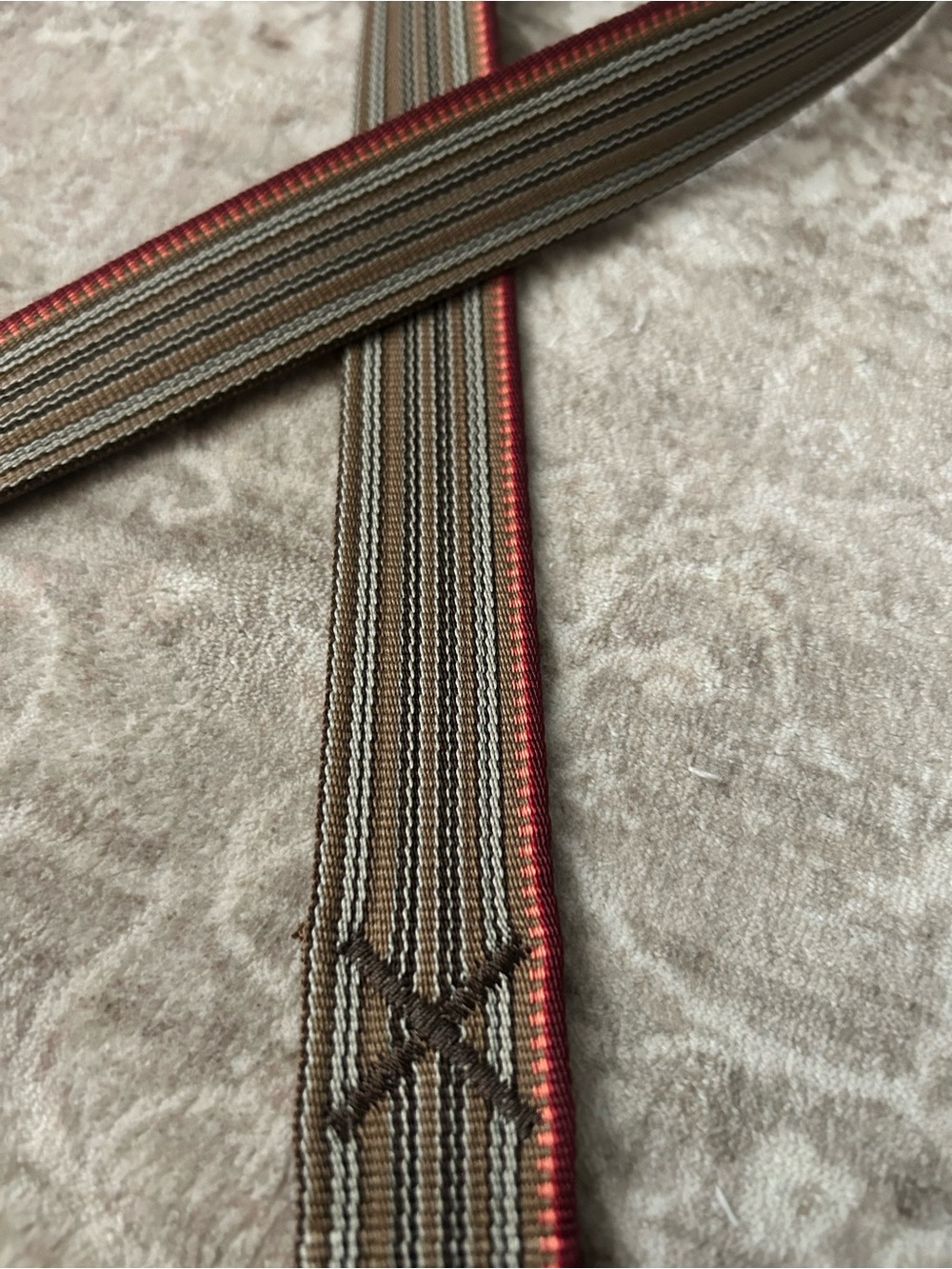 Chaco Striped Belt with Red and Brown Trim 44 - Picture 3 of 5